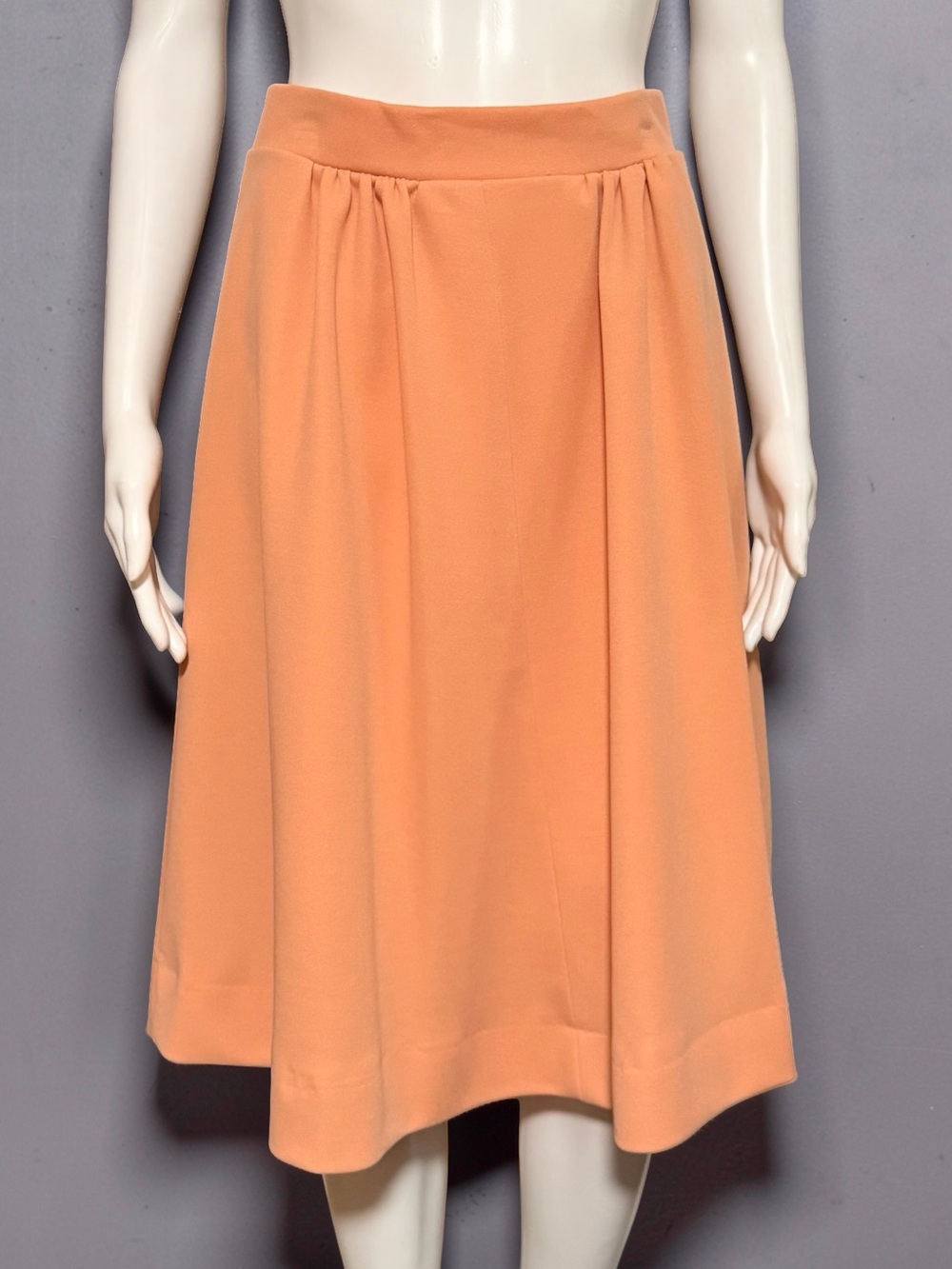 Vintage You And I Peach Orange A-Line Midi Skirt Size 11/12